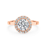 ARI | Scalloped Pavé Round-Brilliant Diamond Ring in Rose Gold