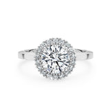 ARI | Scalloped Pavé Round-Brilliant Diamond Ring in Platinum