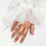 ARI | Scalloped Pavé Round-Brilliant Diamond Ring in Platinum