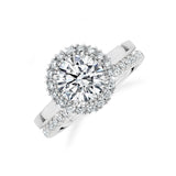ARI | Scalloped Pavé Round-Brilliant Diamond Ring in Platinum