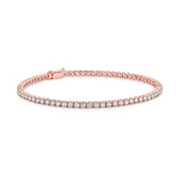 ARIEL | Round Brilliant Diamond 4 Prong Classic Tennis Bracelet in Rose Gold (3.00ct - 29.00ct)
