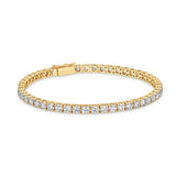 ARIEL | Round Brilliant Diamond 4 Prong Classic Tennis Bracelet in Yel – VAHÉ Jewellery