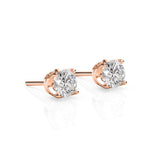 ASHER | Round Brilliant Diamond Studs in Rose Gold (0.60ct - 1.00ct tw.)