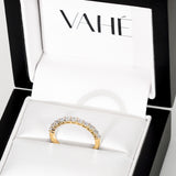 AURORA | Double Base Shared Prong Round Diamond Ring in Yellow Gold (0.28ct - 0.44ct tw.)