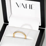 AURORA | Double Base Shared Prong Round Diamond Ring in Yellow Gold (0.28ct - 0.44ct tw.)