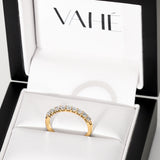 AURORA | Double Base Shared Prong Round Diamond Ring in Yellow Gold (0.28ct - 0.44ct tw.)