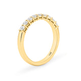 AURORA | Double Base Shared Prong Round Diamond Ring in Yellow Gold (0.28ct - 0.44ct tw.)