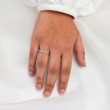 AVA | Bead & Bright-Cut Diamond Ring in Rose Gold (0.42ct tw.)