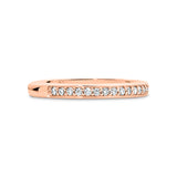 AVA | Bead & Bright-Cut Diamond Ring in Rose Gold (0.19ct tw.)