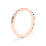 AVA | Bead & Bright-Cut Diamond Ring in Rose Gold (0.19ct tw.)