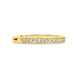 AVA | Bead & Bright-Cut Diamond Ring in Yellow Gold (0.19ct tw.)