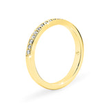AVA | Bead & Bright-Cut Diamond Ring in Yellow Gold (0.19ct tw.)
