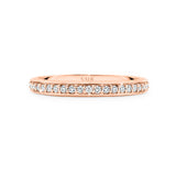 AVA | Bead & Bright-Cut Diamond Ring in Rose Gold (0.42ct tw.)