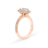 AVA | French Pavé Halo Marquise Diamond Ring in Rose Gold