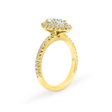 AVA | French Pavé Halo Marquise Diamond Ring in Yellow Gold