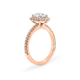 AVA | French Pavé Halo Oval Shape Diamond Ring in Rose Gold