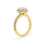 AVA | French Pavé Halo Oval Shape Diamond Ring in Yellow Gold