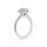 AVA | French Pavé Halo Round Brilliant Diamond Ring in White Gold