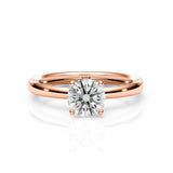 AZRA | Classic Solitaire Round Brilliant Diamond Ring in Rose Gold