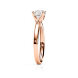 AZRA | Classic Solitaire Round Brilliant Diamond Ring in Rose Gold