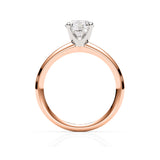 AZRA | Classic Solitaire Round Brilliant Diamond Ring in Rose & White Gold