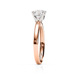 AZRA | Classic Solitaire Round Brilliant Diamond Ring in Rose & White Gold