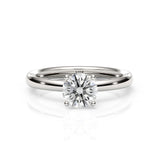 AZRA | Classic Solitaire Round Brilliant Diamond Ring in White Gold