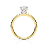 AZRA | Classic Solitaire Round Brilliant Diamond Ring in Yellow & White Gold
