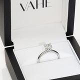 AZRA | Classic Solitaire Round Shape Diamond Ring in 18ct White Gold