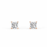 BELLA | Princess Cut Diamond Studs in Rose Gold (0.50ct tw.)