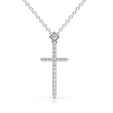 CHRISTINE | Diamond Cross Pendant in White Gold (0.15ct tw.)