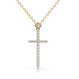 CHRISTINE | Diamond Cross Pendant in Yellow Gold (0.15ct tw.)