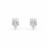 CLARA | Pear Shape Diamond Studs in White Gold (0.80ct tw.)