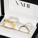 CUSTOM | Rectangular Signet Ring & CUSTOM | Contoured Scattered Diamond Ring