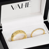 CUSTOM | Leaf Pattern Ring & ADRIANA | French Pavé Diamond Ring