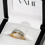 CUSTOM | Baguette, Round & Carré Diamond Stackable Ring in 18ct Rose & White Gold