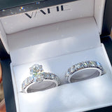 CUSTOM | Oval Shape Diamond Engagement Ring paired with a Matching Band in 18ct White Gold