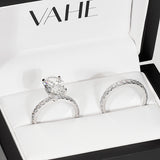 CUSTOM | Oval Shape Diamond Engagement Ring paired with a Matching Band in 18ct White Gold