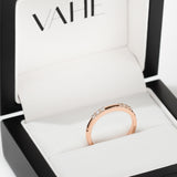 CUSTOM | Parallel Four Claw Ring with Interlocking Band in 18ct White & Rose Gold