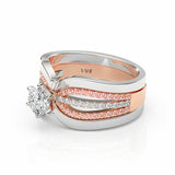 CUSTOM | Pink & White Diamond Ring in 18ct Rose & White Gold