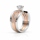 CUSTOM | Pink & White Diamond Ring in 18ct Rose & White Gold