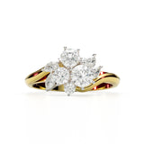 CUSTOM | Round & Marquise Diamond Cluster in 18ct Yellow & White Gold