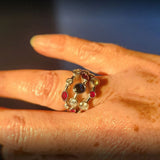 CUSTOM | Ruby Sapphire & Diamond Single Bezel Ring in 18ct White Gold