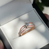 CUSTOM | Pink & White Diamond Ring in 18ct Rose & White Gold