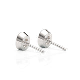 DAKOTA | Oval Shape Diamond Bezel Studs in White Gold (0.60ct tw.)
