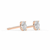 DAKOTA | Oval Shape Diamond Studs in Rose Gold (0.60ct tw.)