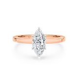 DESTINY | Classic Solitaire Marquise Diamond Ring in Rose & White Gold