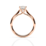 DIANA | Cathedral Solitaire Round Brilliant Diamond Ring in Rose Gold