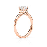 DIANA | Cathedral Solitaire Round Brilliant Diamond Ring in Rose Gold