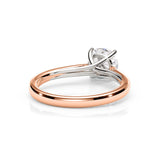 DIANA | Cathedral Solitaire Round Brilliant Diamond Ring in Rose & White Gold